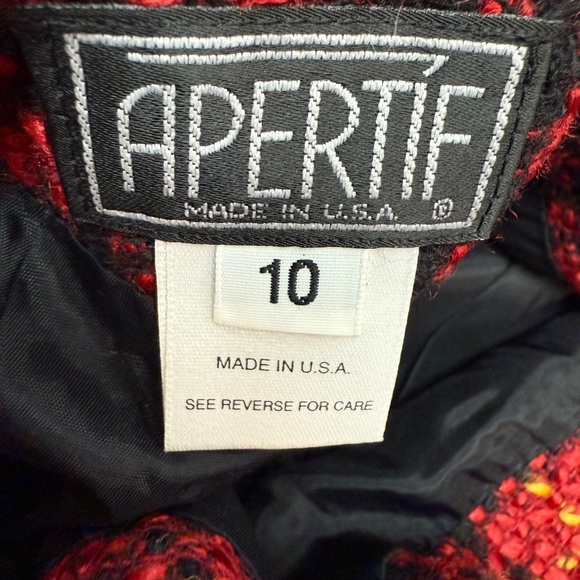 Apertif Women's Red Plaid Wool Mini Skirt, Size: 10, EUC - Picture 7 of 9